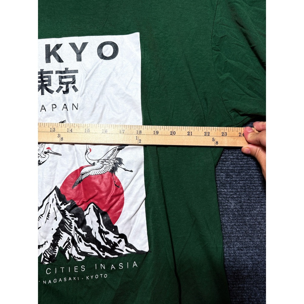 Soul Star Tokyo Japan Graphic Tee Mens 2XL Green Cranes Mountain MT PANY-LARGE - Picture 7 of 10